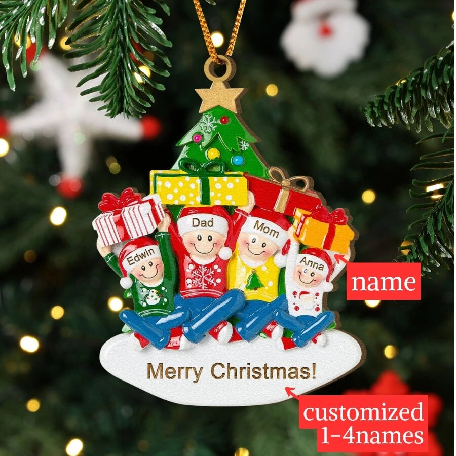 Tên tùy chỉnh Đồ trang trí treo bằng gỗ, thích hợp cho trang trí cây thông Noel và trang trí mặt dây chuyền xe hơi - Nhiều màu - Xem 1