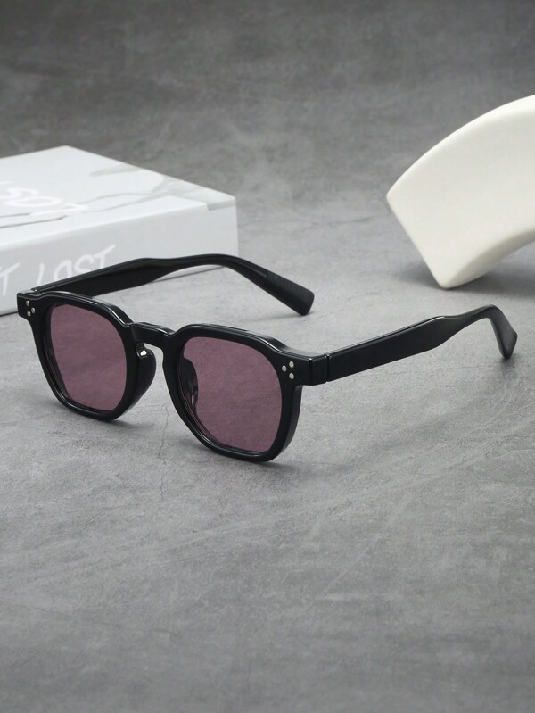 1pc Men's Oval Small Frame Minimalist Fashion Glasses, Suitable For Driving, Travel, Casual, Vacation, Outdoor Activities & Daily Use For Summer Beach Vacation,Outdoor,Travel