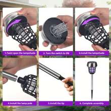 "Solar Efficient Mosquito Repellent" Outdoor Mosquito Killer-4-Piece /2-Piece Suit, Two-Color Lighting Mode, Suitable For A Variety Of Scenes (Courtyard/Garden/Balcony), Easily Enjoy A Mosquito-Free Life.