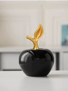 1 ornement en céramique en forme de pomme blanc, style créatif de luxe, artisanat, convient pour le bureau, la maison, la décoration. Meilleurs cadeaux