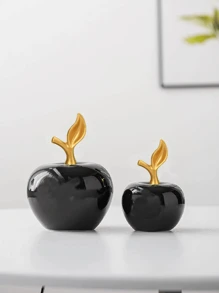 1 ornement en céramique en forme de pomme blanc, style créatif de luxe, artisanat, convient pour le bureau, la maison, la décoration. Meilleurs cadeaux