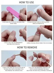 100% 手工制作的按压式指甲，具有适合所有季节的 3D 设计，采用手绘镜面粉末、轻奢风格和短椭圆形状。适合学生、办公室女士、派对、舞会、约会、日常佩戴按压式指甲用品。 - 彩色 - 查看 6