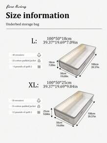 1 PIEZA Bolsa de almacenamiento debajo de la cama con ventana transparente, bolsa de almacenamiento portátil de gran capacidad, adecuada para ropa, edredones, mantas, organizador de almacenamiento y organización de ropa para el hogar y el dormitorio