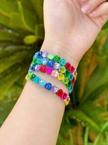1pc High-Quality Stainless Steel Heart Rhinestone Mix Bracelet, Suitable For Women Daily Wear & Dating Gift Valentines