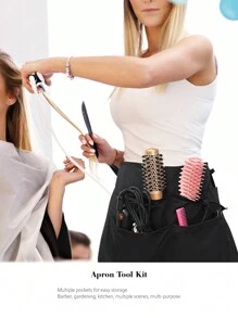1pc Hair Stylist Tool Storage Apron, Waist Apron With Scissors Tool Pockets, Chef Apron, Garden Work Half Apron, Cosmetology Tool Waist Bag,Hair Tools,Hair Products And Accessories For Barber Salon Beauty Travel Essentials