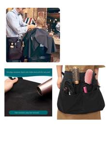 1pc Hair Stylist Tool Storage Apron, Waist Apron With Scissors Tool Pockets, Chef Apron, Garden Work Half Apron, Cosmetology Tool Waist Bag,Hair Tools,Hair Products And Accessories For Barber Salon Beauty Travel Essentials
