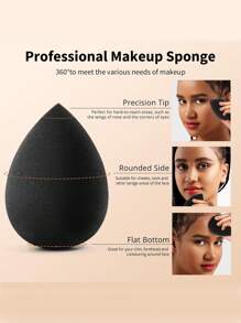 37/18/8件套化妆刷和化妆海绵工具套装组合。包含：18支化妆刷、3个化妆海绵、3个三角粉扑、3个指套粉扑、3个迷你化妆海绵、3个圆形散粉盒、1个SPA蝴蝶结发箍、2个腕带套装、1个睫毛夹。 - 黑色 - 查看 9