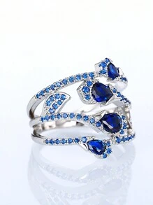 1 Chiếc nhẫn Cubic Zirconia tuyệt đẹp dành cho phụ nữ dùng để trang trí tiệc cưới, kỷ niệm ngày đính hôn, quà tặng ngày lễ tình nhân - 1 # - Xem 2