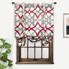 Tie Up Curtains For Small Windows   Spiral Geo Trellis Pattern Room Darkening Thermal Insulated Blackout Window Adjustable Balloon Curtain Rod Pocket