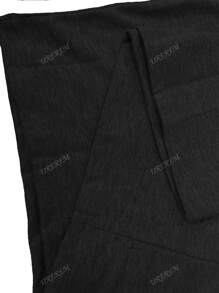 Lange gebreide sweatshirtjurk met capuchon en trekkoord, zakken, getailleerde gebreide trui met cardigan, 180 g gebreide stof