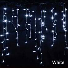 LED Icicle String Lights, Christmas Icicle Lights 16.4FT 216 LEDs Window Curtain Starry Fairy Lights 8 Modes For Wedding Party Bedroom Garden Patio Outdoor Indoor - Clear White - View 7