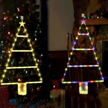 1 set kerstdecoratieverlichting, LED-kerstboomvormige verlichting, geschikt voor wanddecoratie, raamdecoratie, kamerdecoratie, woondecoratie, slaapkamer, woonkamer, verjaardagscadeau, afstudeercadeau, deurhanger - een decoratie met kerstsfeer en kerstgeest!