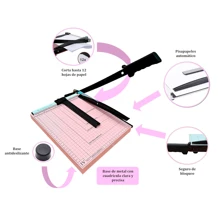 Vmingo Guillotina Metal Pisapapeles Cortador Afilado Carta Papel Foto Tarjeta A4 - Rosa - Ver 6