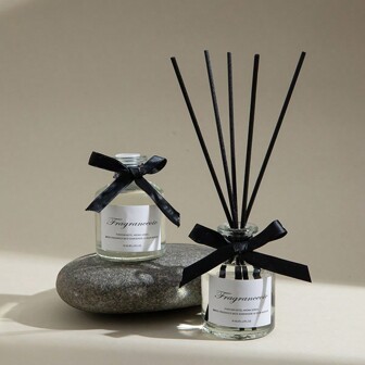 1 Set 50ml/1.69floz Reed Diffuser, Clear Glass Round Bottle Diffuser, Gardenia Aroma Therapy Set, For Home Decor, Bedroom, Bathroom Shelf Decor, Fragranced Air Freshener Gifts Birthday Graduation