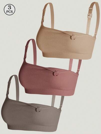 3 件/套孕妇和哺乳夹式胸罩，无缝舒适哺乳胸罩，适合怀孕和产后母乳喂养