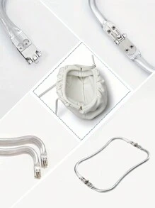 Nhiều kích cỡ của kẹp nhôm vuông, phần cứng hành lý, kẹp bản lề, giá đỡ túi mây, kẹp miệng túi dệt, kẹp túi vàng - Bạc - Xem 5