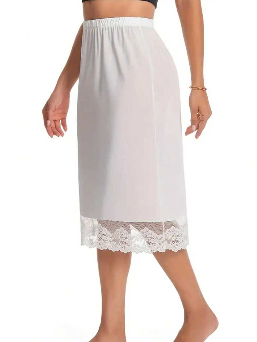 Half Slips For Women Underskirt Short Mini Skirt With Floral Lace Trim | SHEIN EUR