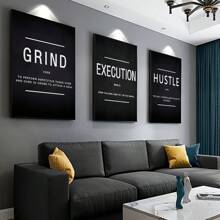 3pcs Unframed Canvas Prints, Motivational Wall Art For Home Decor, Gifts For Friends, Living Room, Bedroom, Office, Kitchen, Waterproof Paintings, Printed Artwork,Poster Birthday Graduation