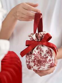 10 件优雅帆布抽绳袋，适用于珠宝和礼品 - 红色和香槟色，非常适合戒指、耳环、手镯、项链、糖果 - 非常适合派对礼物、婚礼纪念品 - 彩色 - 查看 2