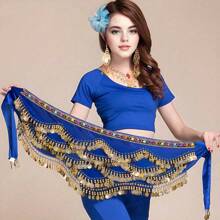 女士波浪形肚皮舞腰带臀巾 女士甜美肚皮舞金币臀巾裙裹身裙喧闹 - 彩色 - 查看 15