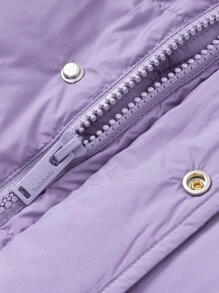 Abrigo de plumón con cuello alto para niños y niñas, ropa de abrigo con estilo y cálida