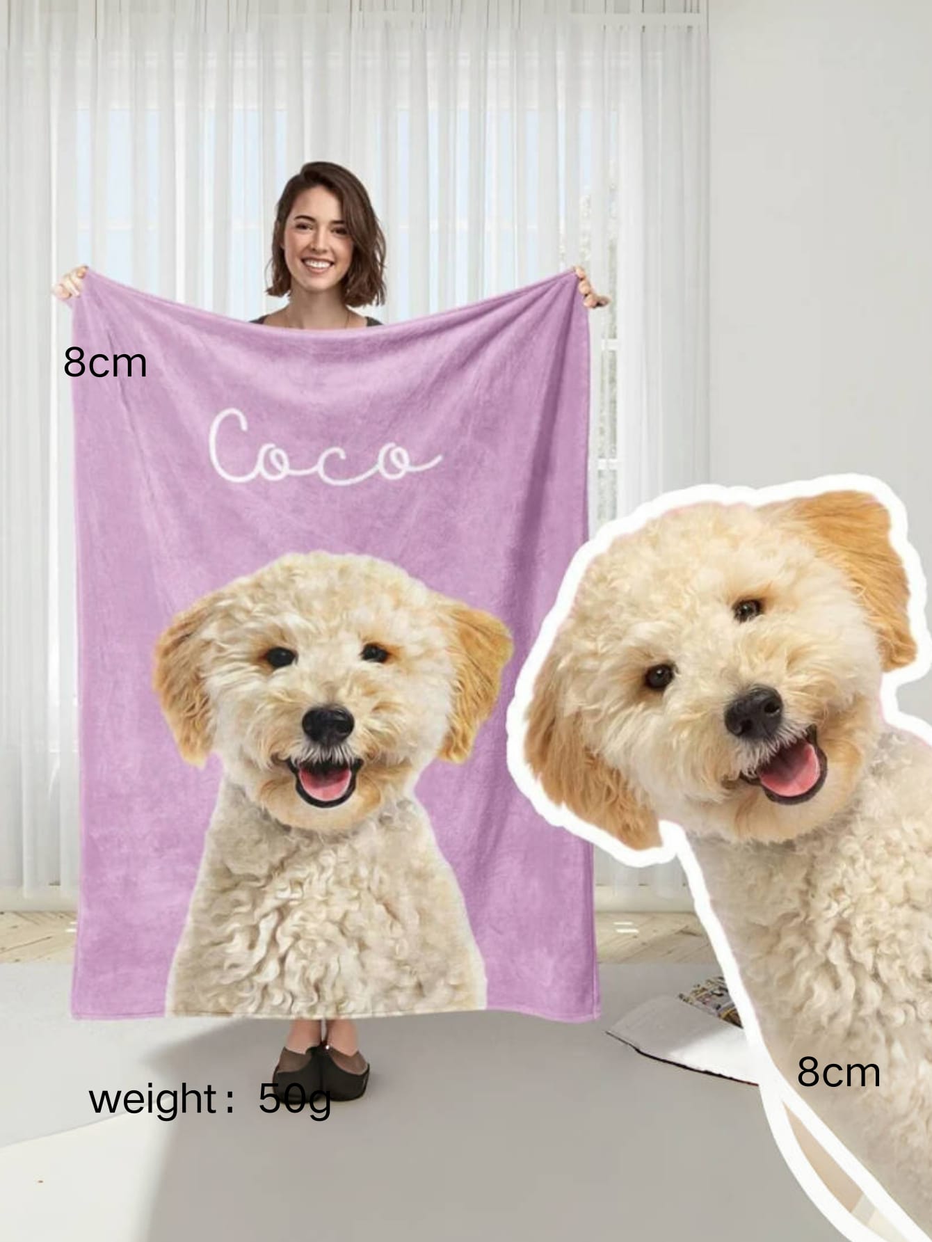 1pc Custom Pet Blanket Using Pet Photo With Name Custom Blanket Personalized Dog Blankets Cat Picture Blanket Custom Gift Retro Blanket Bathroom Decor Fall Decor Beach Essentials Back To School