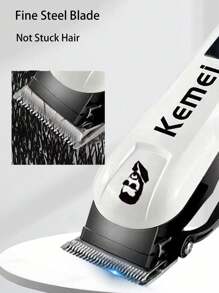 Kemei KM-232 便携式理发机电动理发器无绳理发器可调节理发器男士充电式家庭或理发店使用精密 T 型刀片理发器迷你毛发修剪器新年圣诞节礼物 - 白色 - 查看 7
