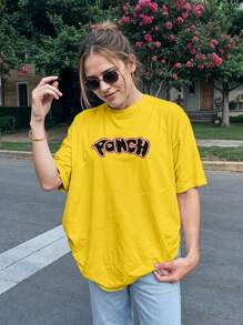 Shirt T-Shirt Over Streetwear Style Bear Pancho Premium Cotton Ref 2166 VEST NERD - 黃色 - 查看 5