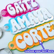 定制钥匙扣、圣诞主题钥匙扣、圣诞钥匙扣和包袋配件、行李牌、个性化字母装饰 - 用您的名字定制，送给家人和朋友的绝佳礼物，非常适合秋冬季和圣诞节假期 - 彩色 - 查看 4