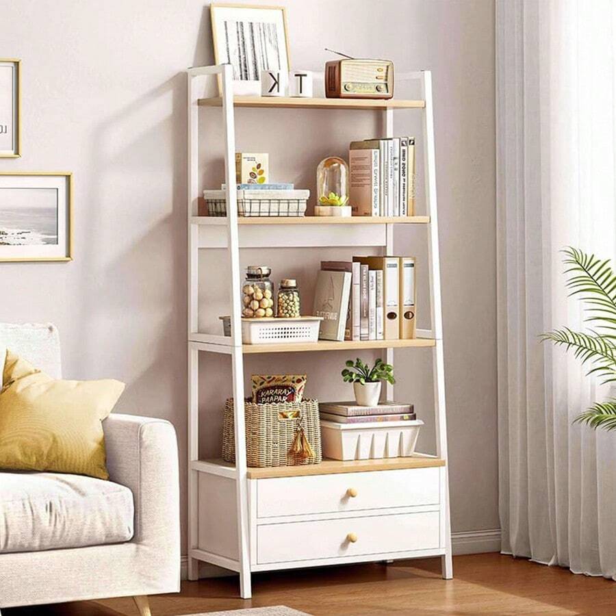 Estante De Almacenamiento De 4 Capas Estante De Metal - Blanco - Ver 1