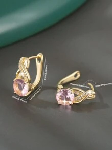 1 Cặp bông tai đồng vuông hình học sang trọng, cổ điển thanh lịch dành cho phụ nữ, quà tặng tiệc sinh nhật - Nhiều màu - Xem 2