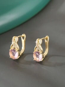 1 Cặp bông tai đồng vuông hình học sang trọng, cổ điển thanh lịch dành cho phụ nữ, quà tặng tiệc sinh nhật - Nhiều màu - Xem 1