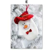 1 幅帆布画北欧海报雪域森林驯鹿圣诞老人圣诞树墙壁艺术画适用于客厅装饰无框架 - 彩色 - 查看 35