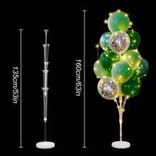 Compra 2 sets de soporte de columna de globos de piso con luces LED y obten 30 globos gratis, soporte de globos centro de mesa, torre de globos para decoraciones de Navidad, regalos de cumpleaños para mujeres, bodas, fiestas festivas (Verde)