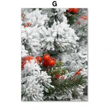 1 幅帆布画北欧海报雪域森林驯鹿圣诞老人圣诞树墙壁艺术画适用于客厅装饰无框架 - 彩色 - 查看 21