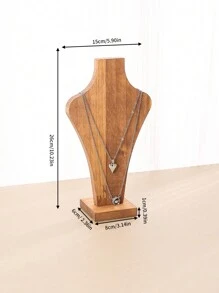 1 pieza Exhibidor de collares de madera, busto modelo de joyería para mostrador, accesorio para mostrar, de vuelta a la escuela - Registro amarillo claro - Ver 9