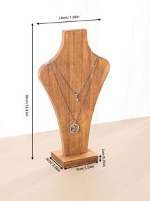1 pieza Exhibidor de collares de madera, busto modelo de joyería para mostrador, accesorio para mostrar, de vuelta a la escuela - Registro amarillo claro - Ver 8