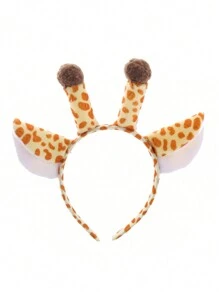 1PC Cartoon Animal Headbands With Ears,Horns, And Hoops-Animal Role Performance Headband Tiger Pig Cat Little Chicken Rabbit Mouse Sheep Cow Monkey Giraffe, Frog, Dog, Bunny, Wolf Headwear, Makeup Party Headwear,Birthday Photo Props, Party,Hairband,Hair Hoop