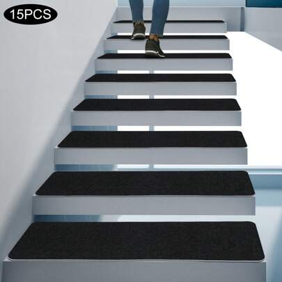 15 Pieces Stair Tread Carpet, Large Self-Adhesive Felt Stair Mats Indoor Carpet Stair Treads, Stair Mats