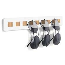 太阳镜收纳架壁挂式眼镜架-木制眼镜架展示架悬挂式收纳收纳架、珠宝盒旅行、发架、爪夹收纳架、发夹、发饰收纳架、护发收纳架眼镜盒、眼镜架、眼镜盒、帽架门、柜门收纳架、帽子壁挂架、太阳镜袋、太阳镜袋、眼镜架、帽架、帽子收纳架、帽架 - 彩色 - 查看 1
