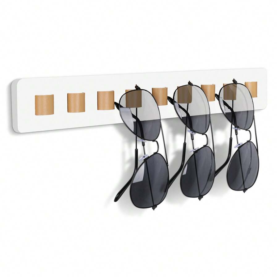 太阳镜收纳架壁挂式眼镜架-木制眼镜架展示架悬挂式收纳收纳架、珠宝盒旅行、发架、爪夹收纳架、发夹、发饰收纳架、护发收纳架眼镜盒、眼镜架、眼镜盒、帽架门、柜门收纳架、帽子壁挂架、太阳镜袋、太阳镜袋、眼镜架、帽架、帽子收纳架、帽架 - 彩色 - 查看 1