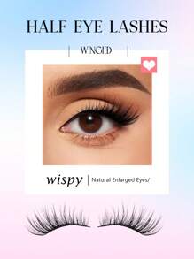 Asiteo 7 Pairs Half-Eye False Eyelashes - Significantly Lengthens Lashes, Soft Criss-Cross False Lashes - Natural & Fluffy, Long-Lasting & Reusable, Create Various Charming Makeup Looks - Cat Eye Lashes - View 2