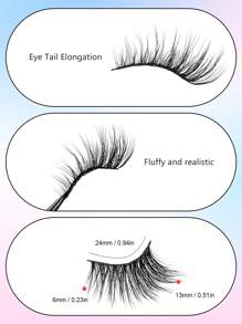 Asiteo 7 Pairs Half-Eye False Eyelashes - Significantly Lengthens Lashes, Soft Criss-Cross False Lashes - Natural & Fluffy, Long-Lasting & Reusable, Create Various Charming Makeup Looks - Cat Eye Lashes - View 4