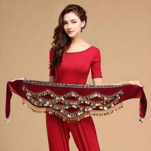 女士波浪形肚皮舞腰带臀巾 女士甜美肚皮舞金币臀巾裙裹身裙喧闹 - 彩色 - 查看 24