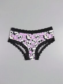 Morvia 10pcs Women Sexy Gothic Chic Low-Rise Hipsters - Contrast Lace, Allover Halloween Skull & Eyeballs & Stars & Jack-O-Lanterns Allover Print, Comfortable Hipster Panties For Women - Halloween Lingerie & Underwear-Comfortable, Assorted Styles, Perfect Gift Idea For Special Occasions Or Daily Wear