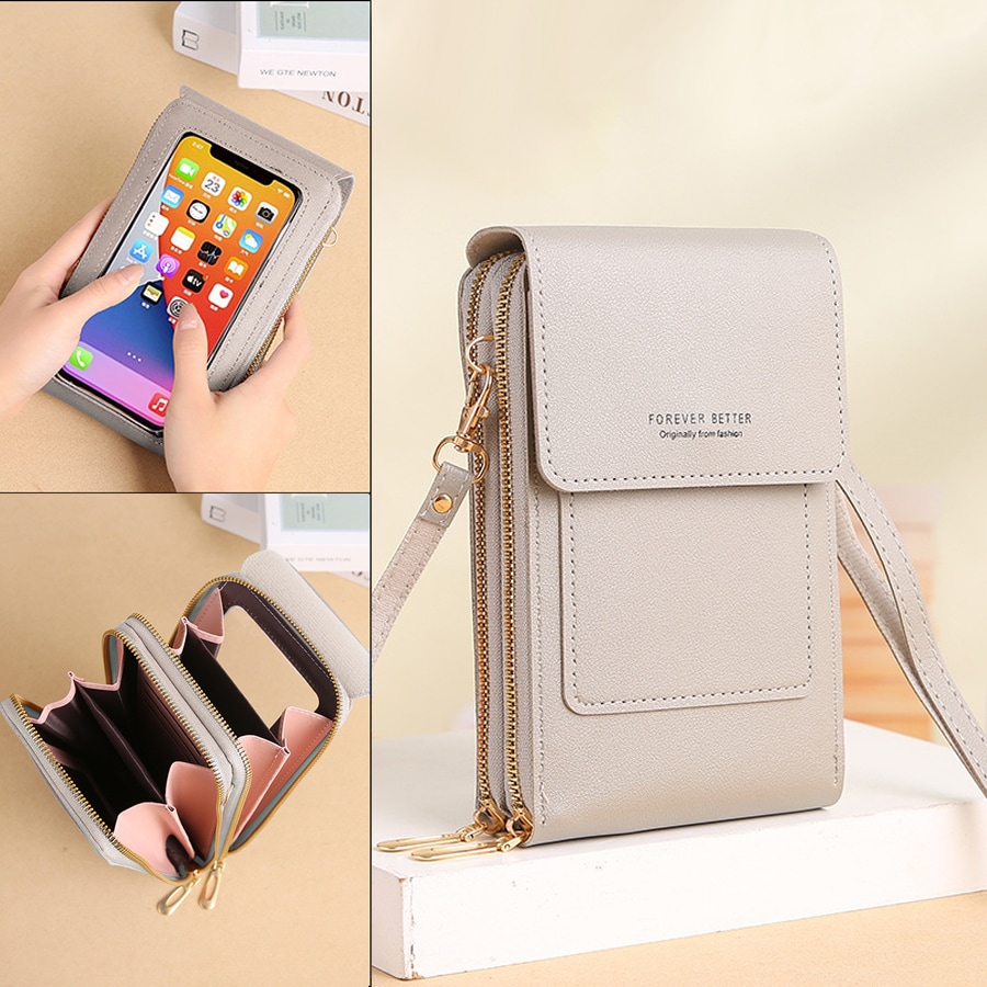 Women's Touchscreen Phone Wallet Mini Flip Cover Crossbody Bag Multi-Functional Fashion Wallet With Card Slots Vertical Wallet Phone Pouch Gifts For Women Wallet Purse Wallet