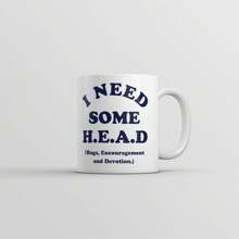 I Need Some Head Hugs Encouragement And Devotion Mug Funny Sarcastic Novelty Coffee Cup Funny Ceramic Printed Drinkware Cup - 白色 - 查看 1