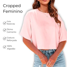 Women's Cropped Top Oversized Blouse Olivia Rodrigo Streetwear Cotton - Baby Pink - View 3