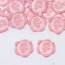 20 张玫瑰蜡封贴纸，花卉图案自粘信封封口贴纸，适用于婚礼请柬，蜡封贴纸非常适合信封、请柬、礼品包装、剪贴簿（酒红色、珍珠粉色） - 彩色 - 查看 8