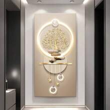 Modern Art Deco Glam Style Canvas Poster With Tree Of Life Design, Indoor & Outdoor Wall Art For Living Room, Bedroom, Home Office - Framed Decorative Painting - 彩色 - 查看 2